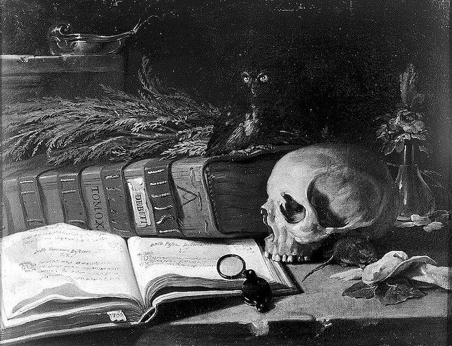 'Still life with a skull and medical book' - Image courtesy Wikimedia Commons