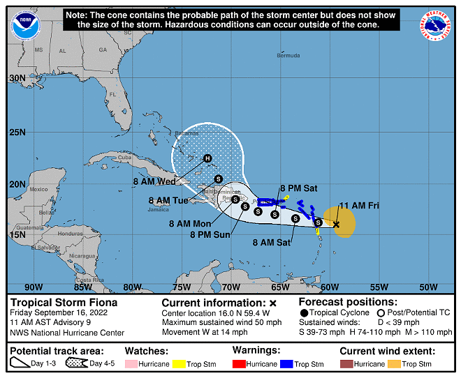 Tropical Storm Fiona expected to form into hurricane (2)