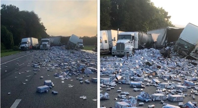 Florida highway shuts down after trucks spill massive load of Coors Lights | Orlando Area News | Orlando