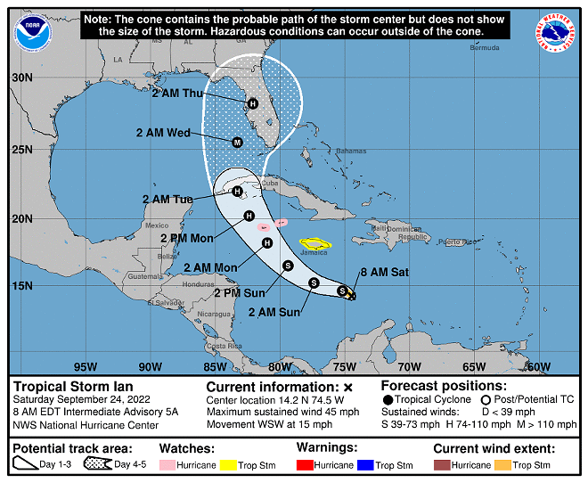 Tropical Storm Ian expected to impact Florida as major hurricane next week
