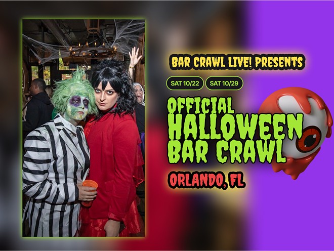 Bar Crawl LIVE! will bring its most horrifying night of fun to Orlando on Oct. 22 and 29. - Bar Crawl LIVE!