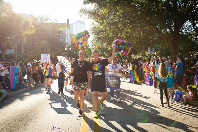 Orlando Rep. Carlos Guillermo Smith in the Pride Parade in 2021 - Photo by J.D. Casto