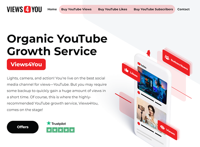 Views4You, is the place you can order multiple packages to buy YouTube subs and increase channel's credibility.