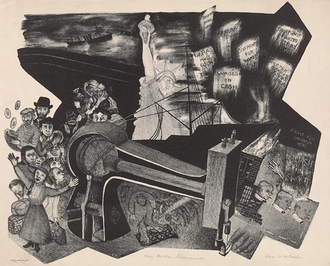 'Pressing Issues' opens at Rollins Museum of Art on Saturday - Ida Abelman, 'My Father Reminisces,' 1937. Lithograph. Allocated by the US Government, Commissioned through the New Deal art projects, 1943-4-1.
