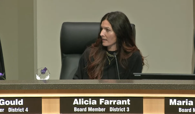 Orange County School Board member Alicia Farrant speaking at a rule development workshop on April 4, 2023. - OCPS YouTube channel