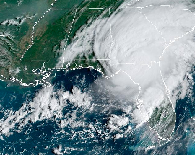 Hurricane Idalia, Category 4, caused extensive damage across the state, especially in North Florida, in August 2023. - Image via National Hurricane Center