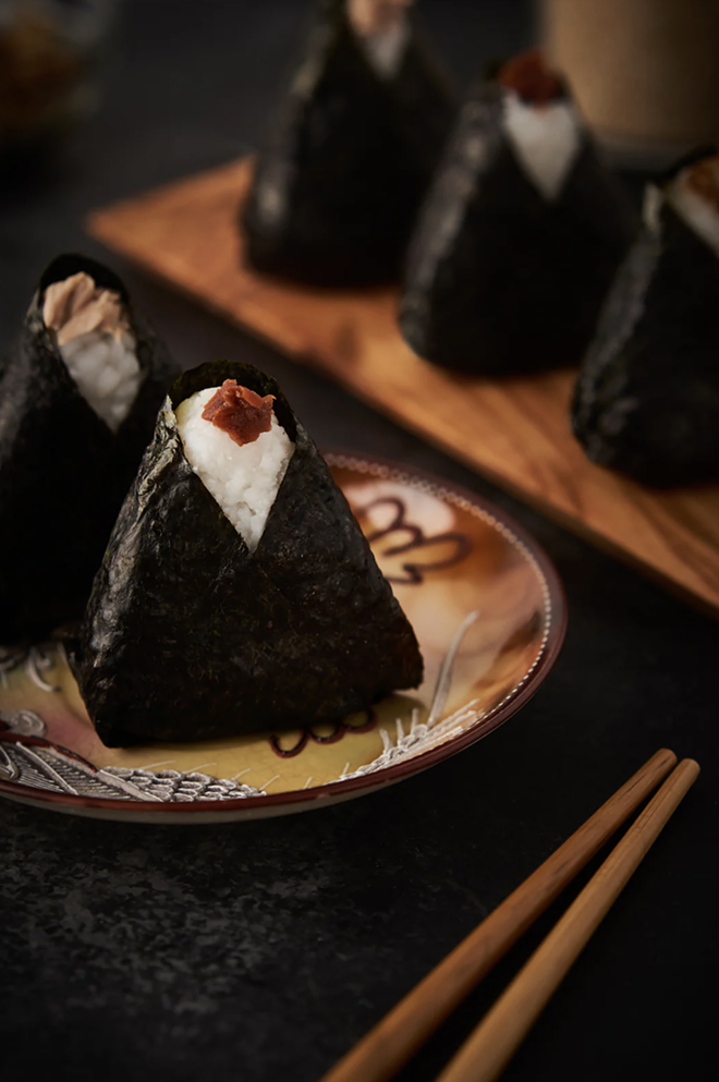 Onigiri, nori-wrapped rice balls stuffed with assorted ingredients, is coming to Mills Market - photo by Jacob Portillo