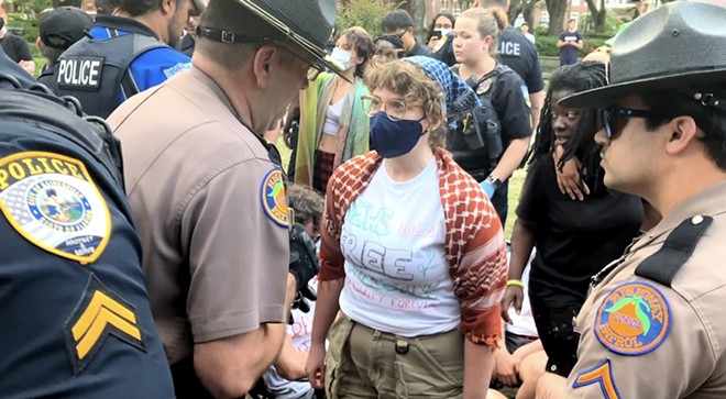 A pro-Palestinian protester at the University of Florida, Tess Jaden Segal, 20, of Weston, Florida, is seen in this screen capture from newly released video from the Florida Highway Patrol showing her arrest on April 29, 2024. Segal, who said she is Jewish, acknowledged Tuesday, July 9, 2024, that UF suspended her as a student for three years. - Photo via Fresh Take Florida/Florida Highway Patrol
