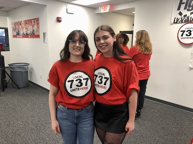 Kristen Mercer (left) and Joli Lindsay at UNITE HERE Local 737's union hall. (Sept. 18, 2024) - photo by McKenna Schueler