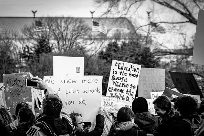 Photo from Last Janurary's Oppose Betsy DeVos Protest in Washington - PHOTO VIA TED EYTA/FLICKR