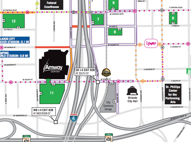 Click on the image for the full downtown Orlando parking map - GRAPHIC VIA CITY OF ORLANDO