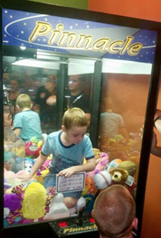 Florida boy climbs into claw machine to retrieve toy and gets stuck