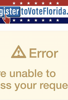 It would appear that Florida's voter registration website is shitting the bed