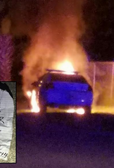 A police car was set on fire in Daytona Beach, Black Lives Matter note found nearby