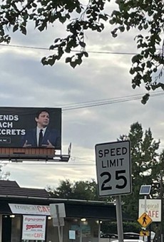 Two new billboards in Tallahassee try to draw a line between Matt Gaetz's scandals and Gov. DeSantis.
