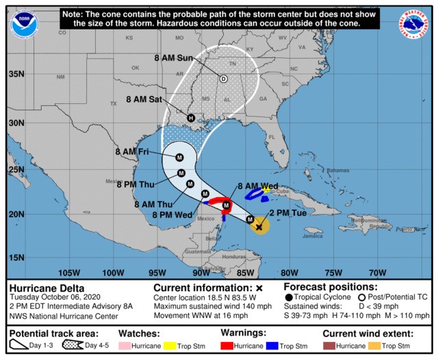 Delta is now a Category 4 hurricane, and part of Florida is still in ...