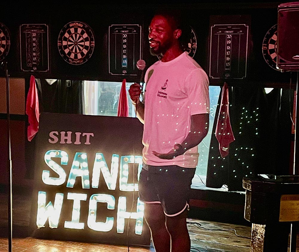 Hot Orlando comedian Preacher Lawson at the Shit Sandwich showcase.