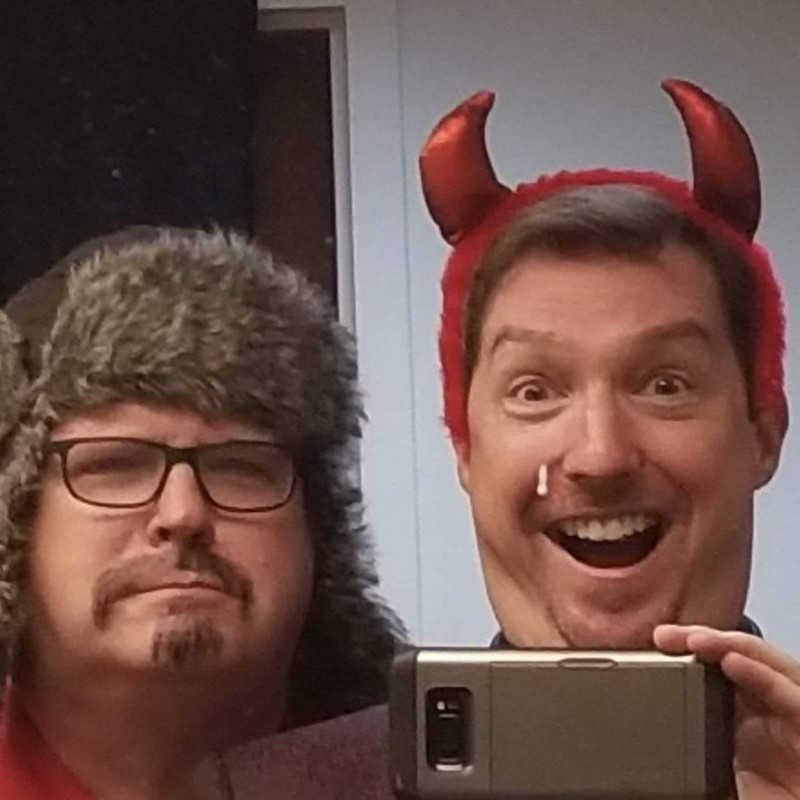 Dave Vance as Genghis and Rick Coates as Satan