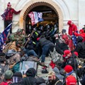 Rioters clash with police trying to enter Capitol building through the front doors (Jan. 6, 2021)
