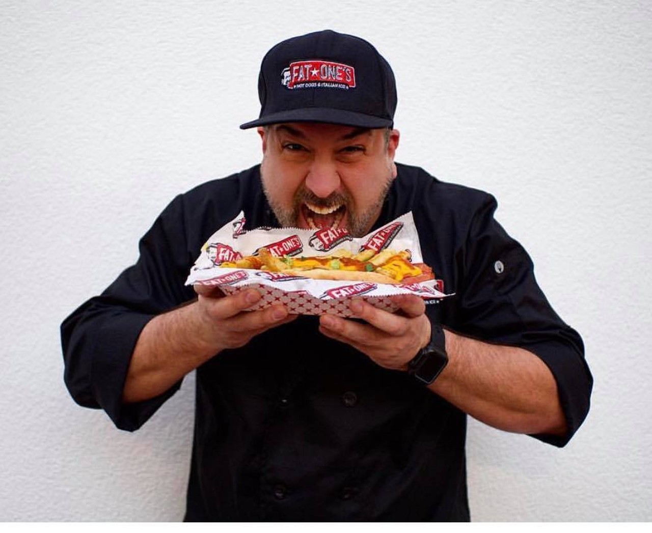 Fat Ones  
Varies |  1-844-4FATONE
It&#146;s rare that Guy Fieri goes to a place with a star chef. And Orlando&#146;s own Fat Ones has a star chef in the truck (of a sort). The hotdog stand is the brainchild of Joey Fatone of N*Sync.
Photo via Fat Ones/Facebook