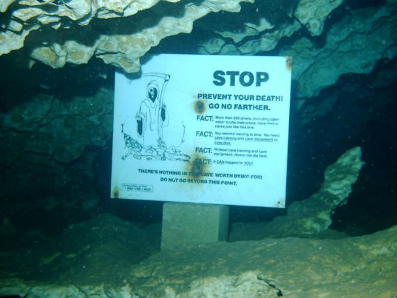 You could get lost scuba diving in Devil&#146;s Spring, or any other Florida underground cavern.
Photo via divebuddy.com