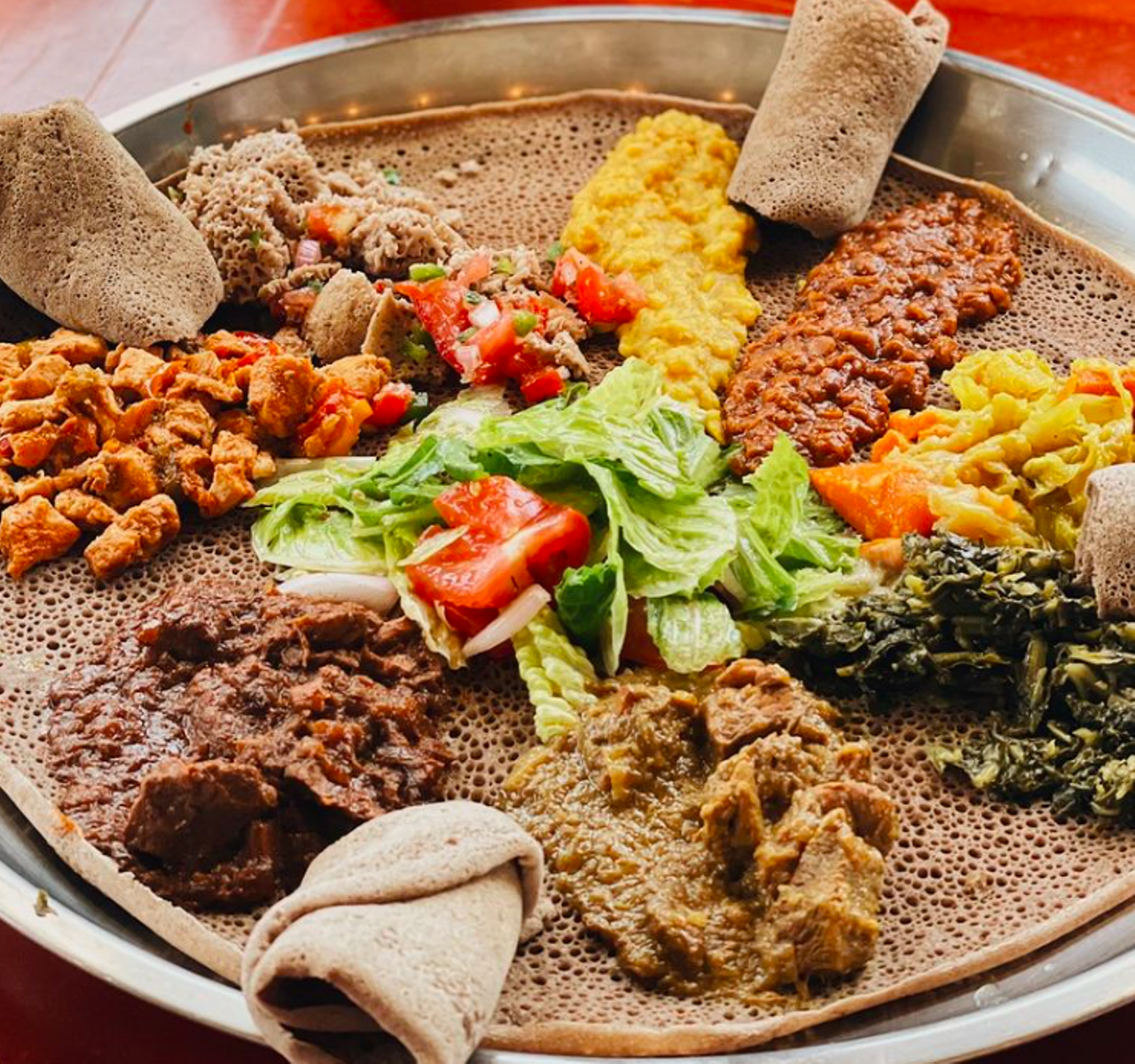 Selam Ethiopian & Eritrean Cuisine
5494 Central Florida Parkway, Orlando
A traditional Ethiopian dining experience that has placed in Yelp's national Top 100 Restaurants multiple years.