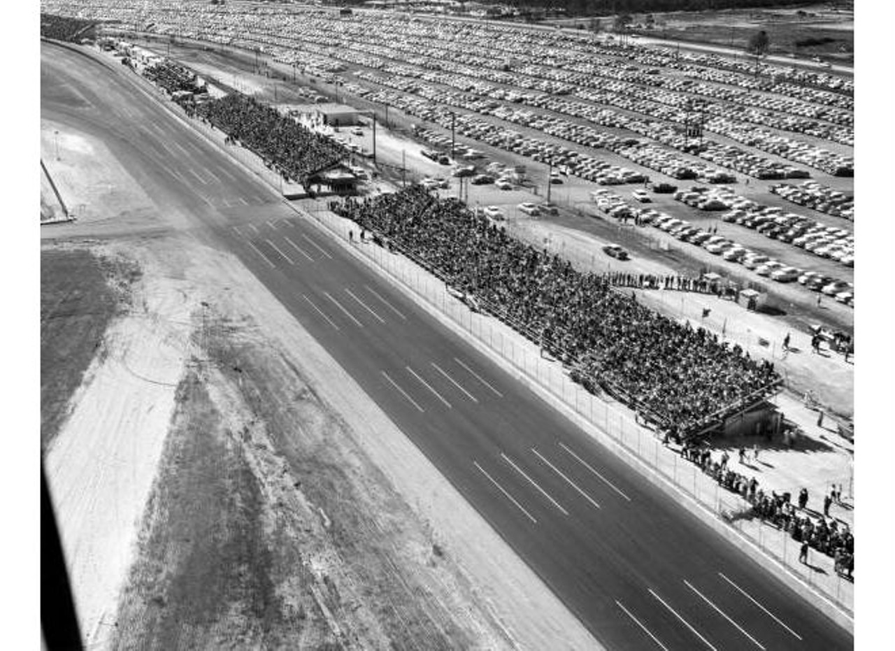 Bird's eye view of the Daytona International Speedway race track