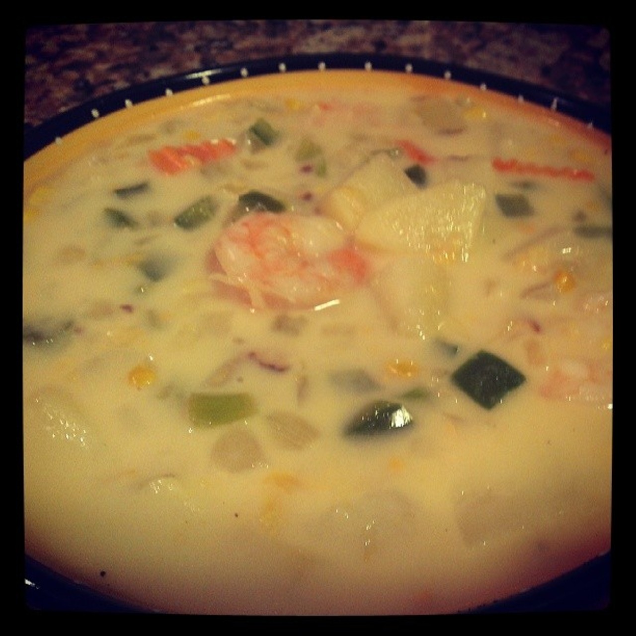Fall cooking - shrimp and corn chowder