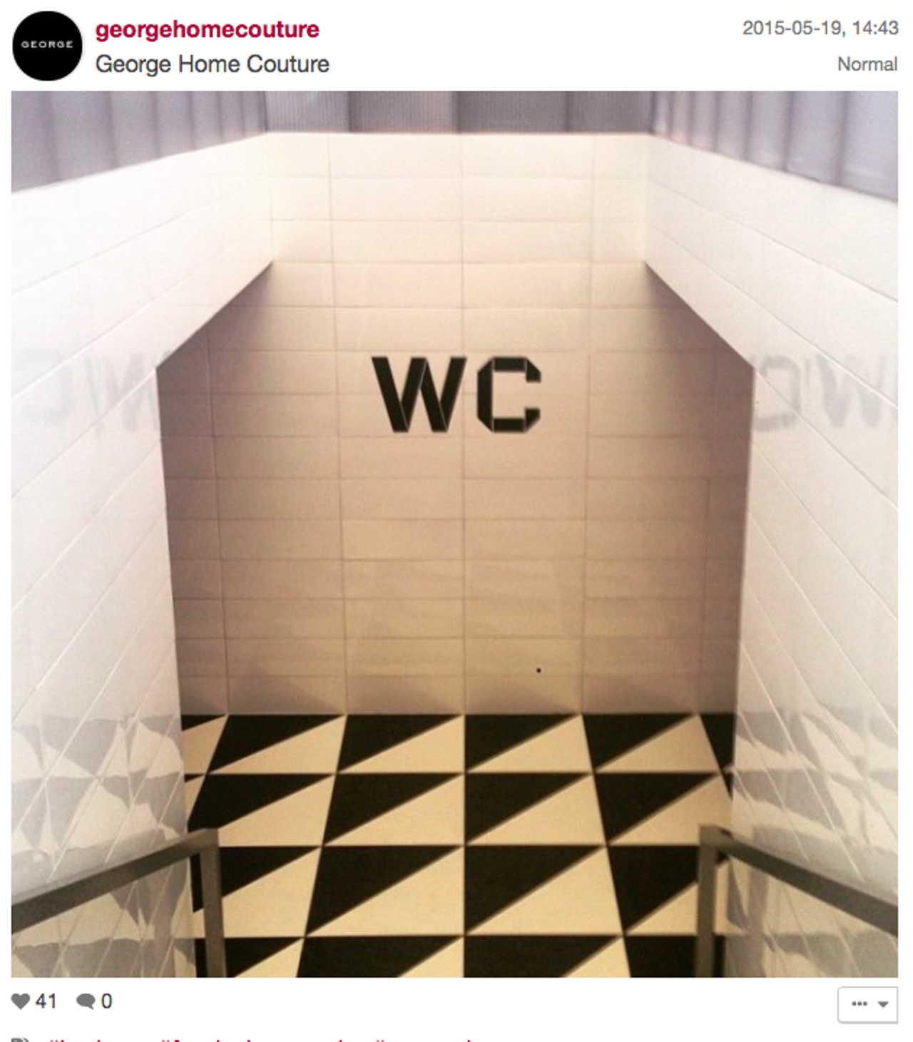 Seriously? Even the entrance to the toilets is Margot Tenenbaum-worthy. (That tilework!)