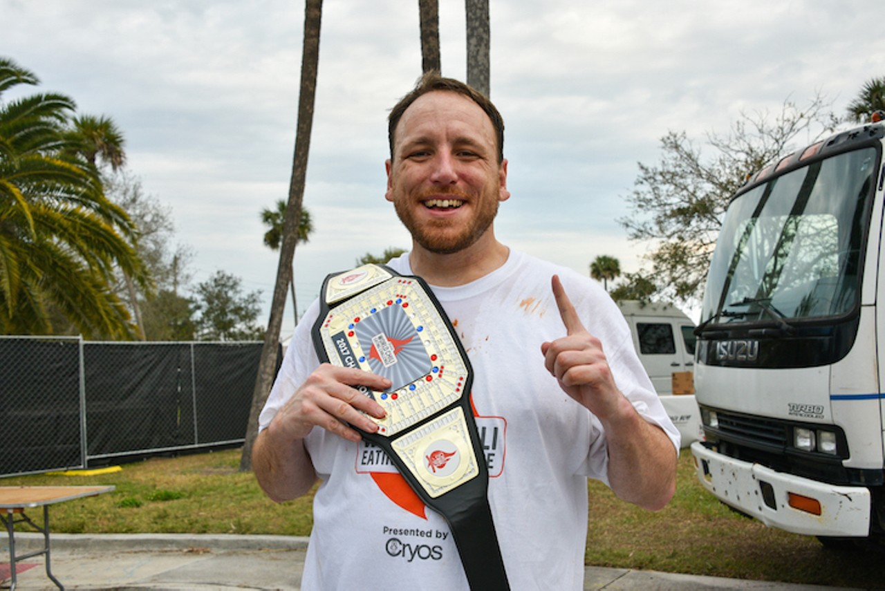 Joey Chestnut has won the chili eating challenge the past 5 years, and will be attempting to defend his first place title again this year. He is the number one Major League Eater in the world!