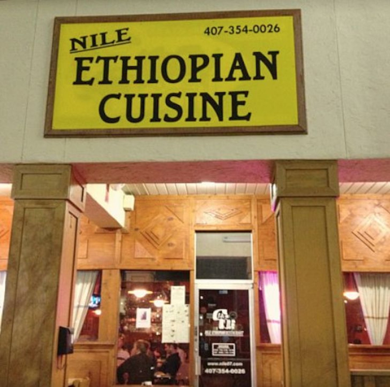 Nile Ethiopian Restaurant
7048 International Drive, 407- 354-0026 
Estimated Uber ride from Convention Center: 9 minutes
Orlando&#146;s lone Ethiopian restaurant is a blessing for foodies with an appetite for the exotic. Utensils come in the form of pancake-like sourdough bread called injera, used to scoop intensely spiced dishes from a large communal platter. Be sure to sample traditional honey wine as well as Ethiopian coffee, brewed in a clay pot.
Photo via Photo by Nile Ethiopian Restaurant